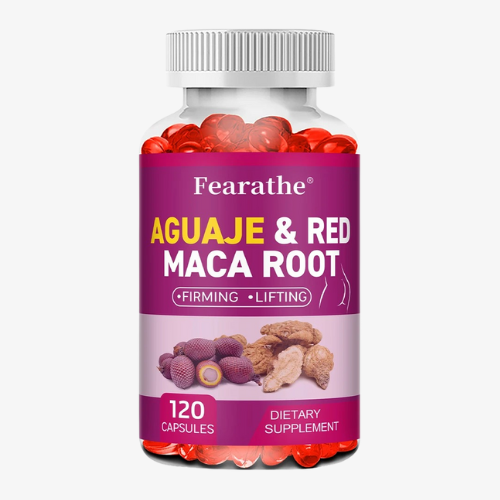 Organic Aguaje & Red Maca Root Capsules – Supports Natural Curves, Firmness & Immune Health, 120 Count