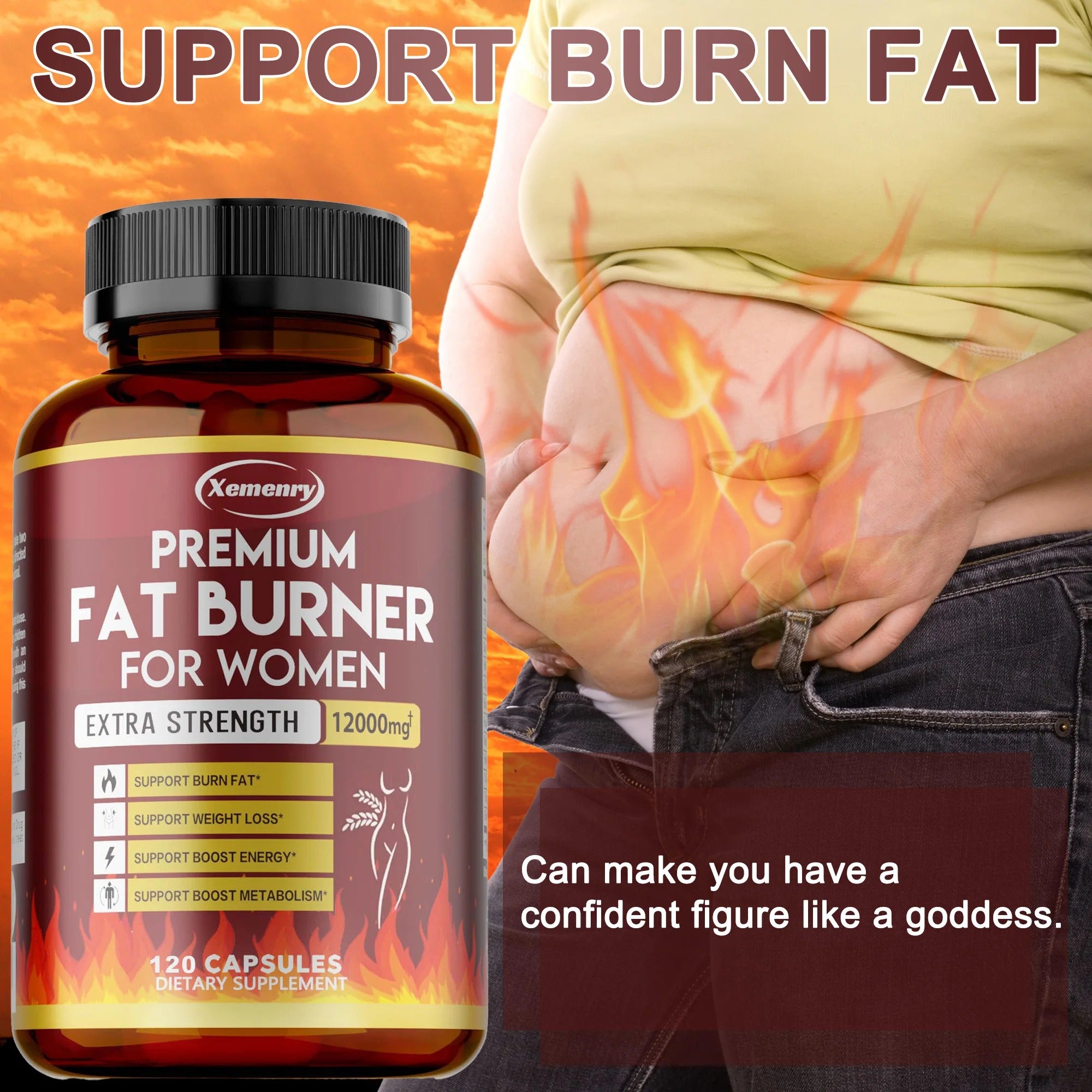 Metabolism & Fat Support – Green Tea Weight Loss Capsules, 120 Count