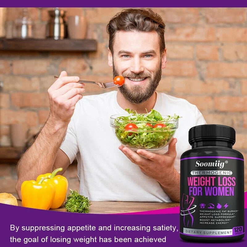 Thermogenic Fat Burner – Natural Appetite Suppressant, Metabolism & Weight Management Support, 120 Capsules
