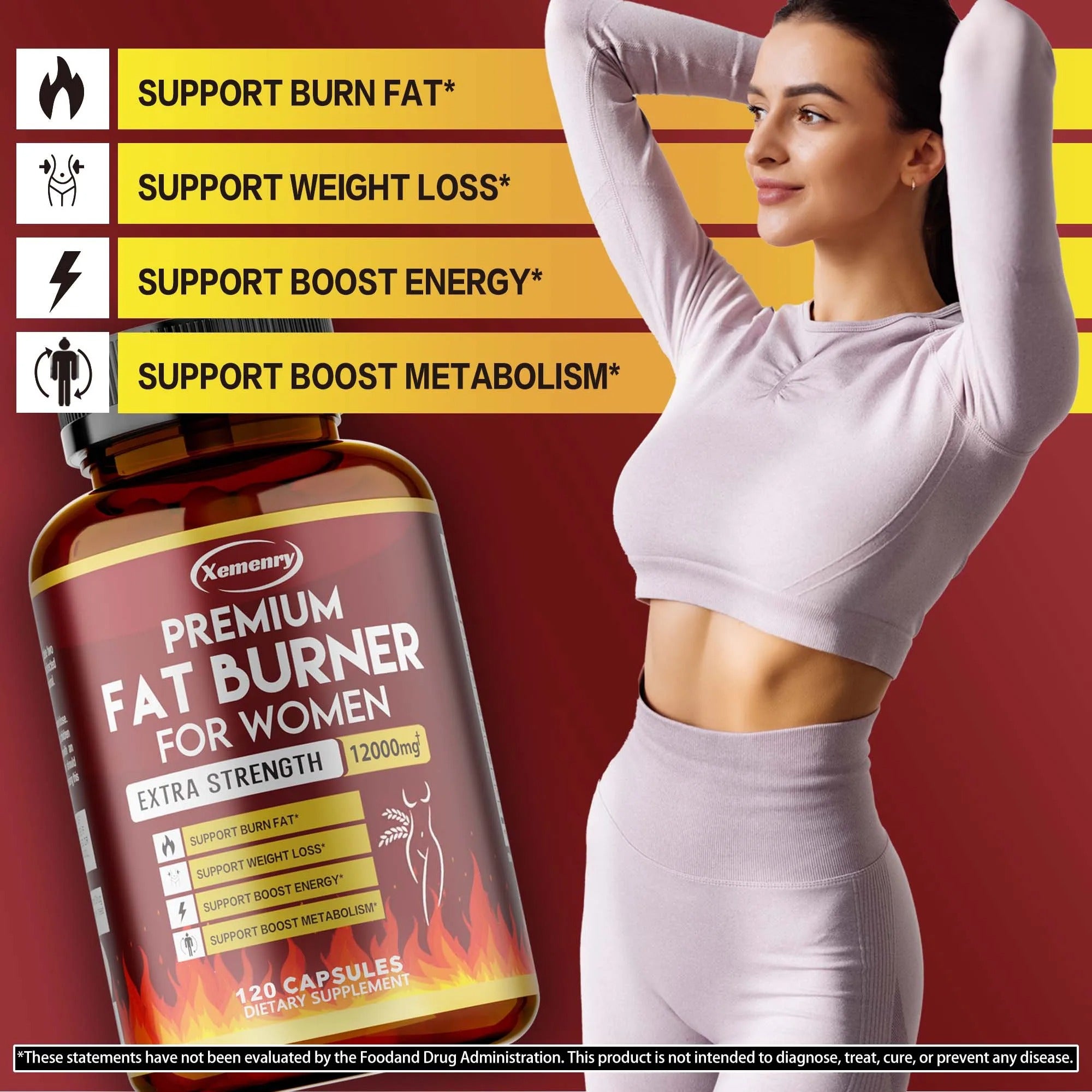 Metabolism & Fat Support – Green Tea Weight Loss Capsules, 120 Count