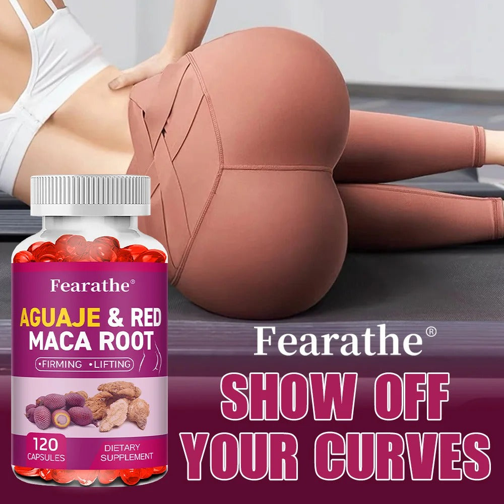 Organic Aguaje & Red Maca Root Capsules – Supports Natural Curves, Firmness & Immune Health, 120 Count