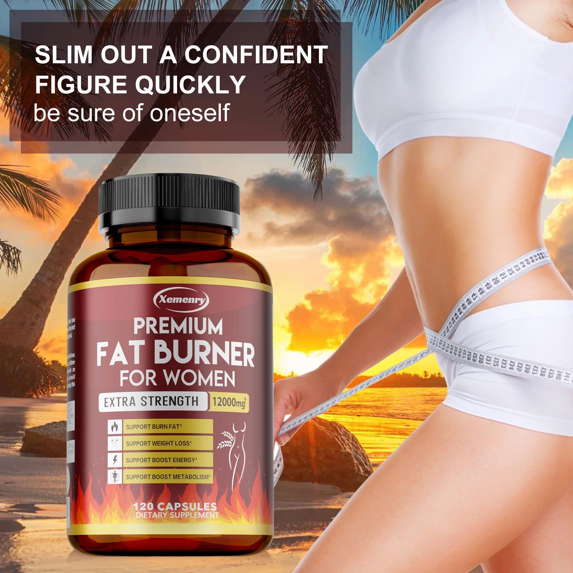 Metabolism & Fat Support – Green Tea Weight Loss Capsules, 120 Count