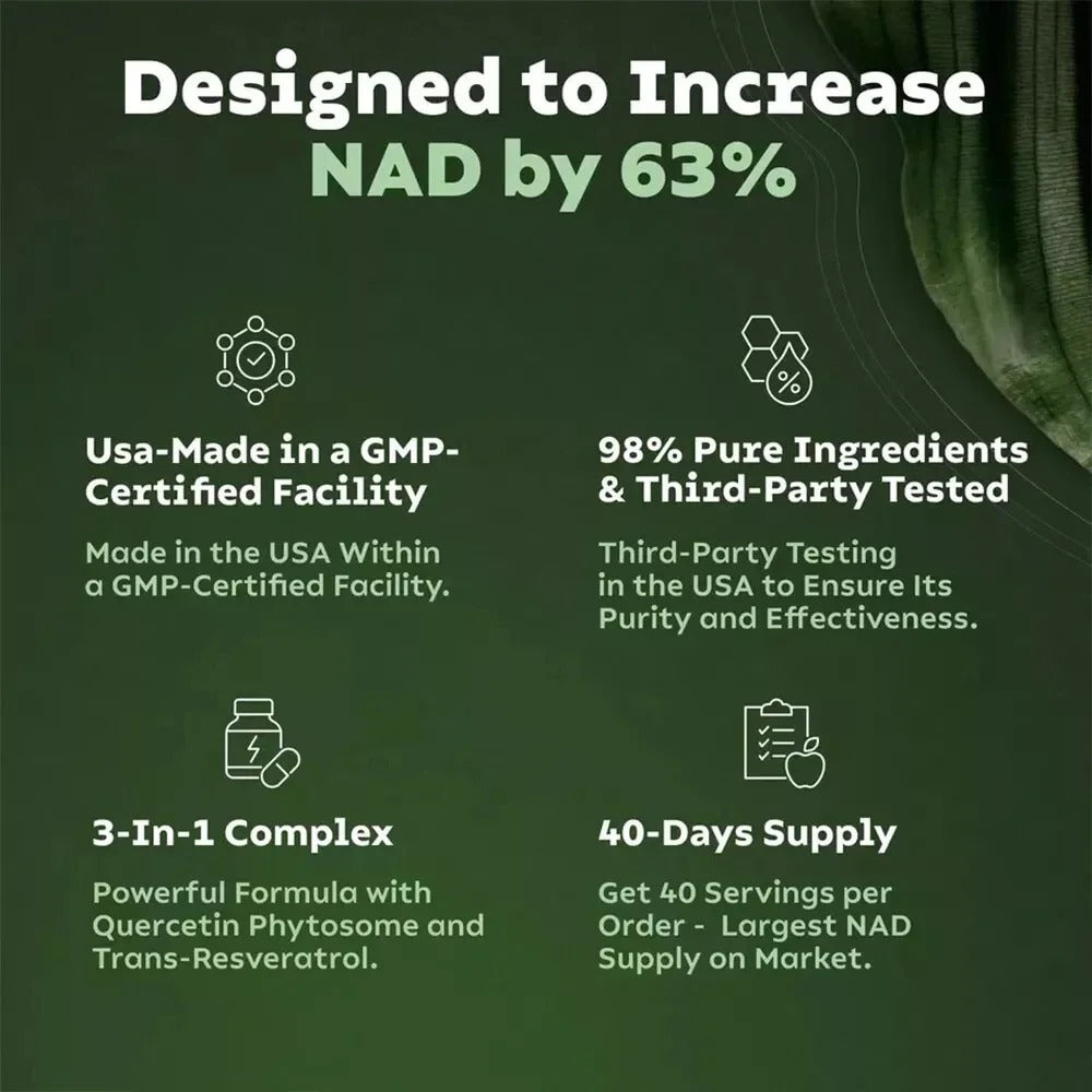 NAD+ Booster 900mg Anti-Aging Supplement with Nicotinamide Riboside