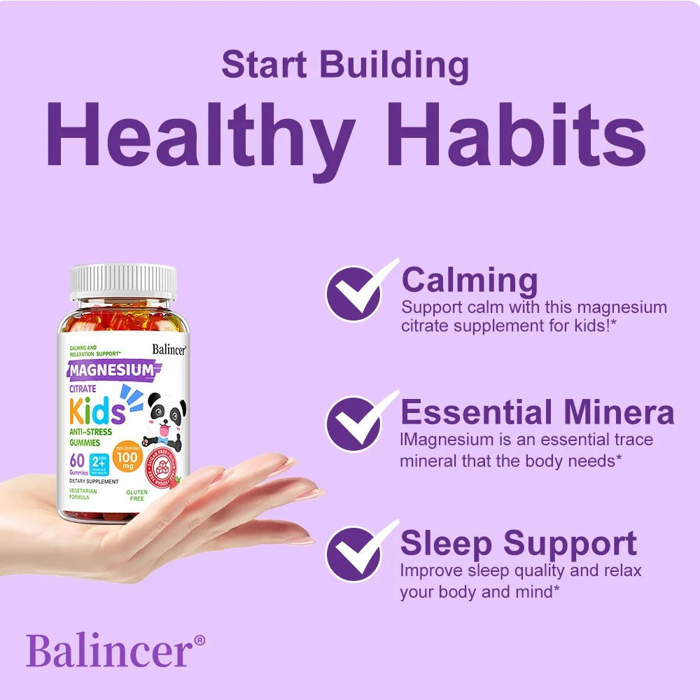 Magnesium Citrate Gummies Calming Sleep Stress Support Memory Focus Supplement