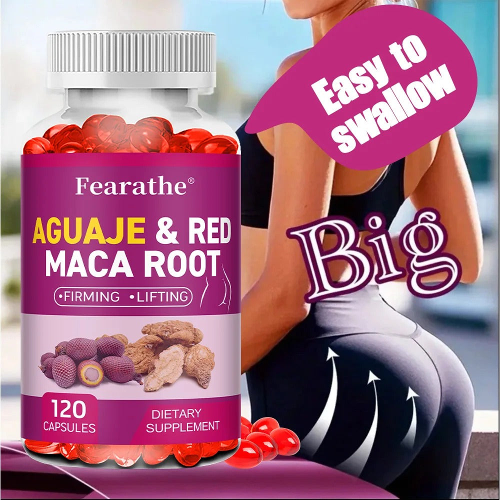 Organic Aguaje & Red Maca Root Capsules – Supports Natural Curves, Firmness & Immune Health, 120 Count