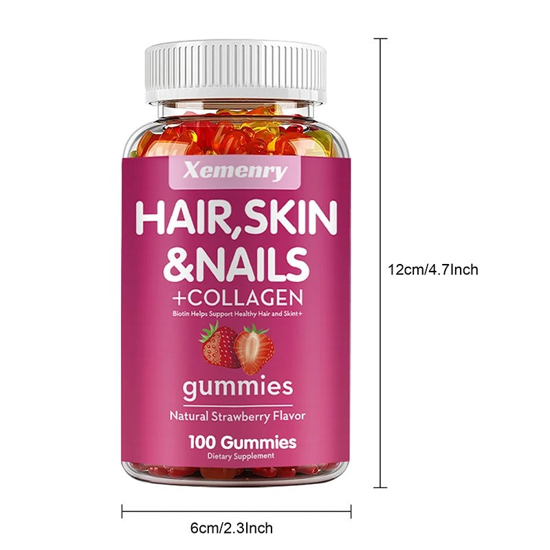 Natural Biotin Gummies Hair Skin Nails Collagen Antioxidant 100 Gummies